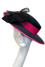 black and pink wedding hat to hire