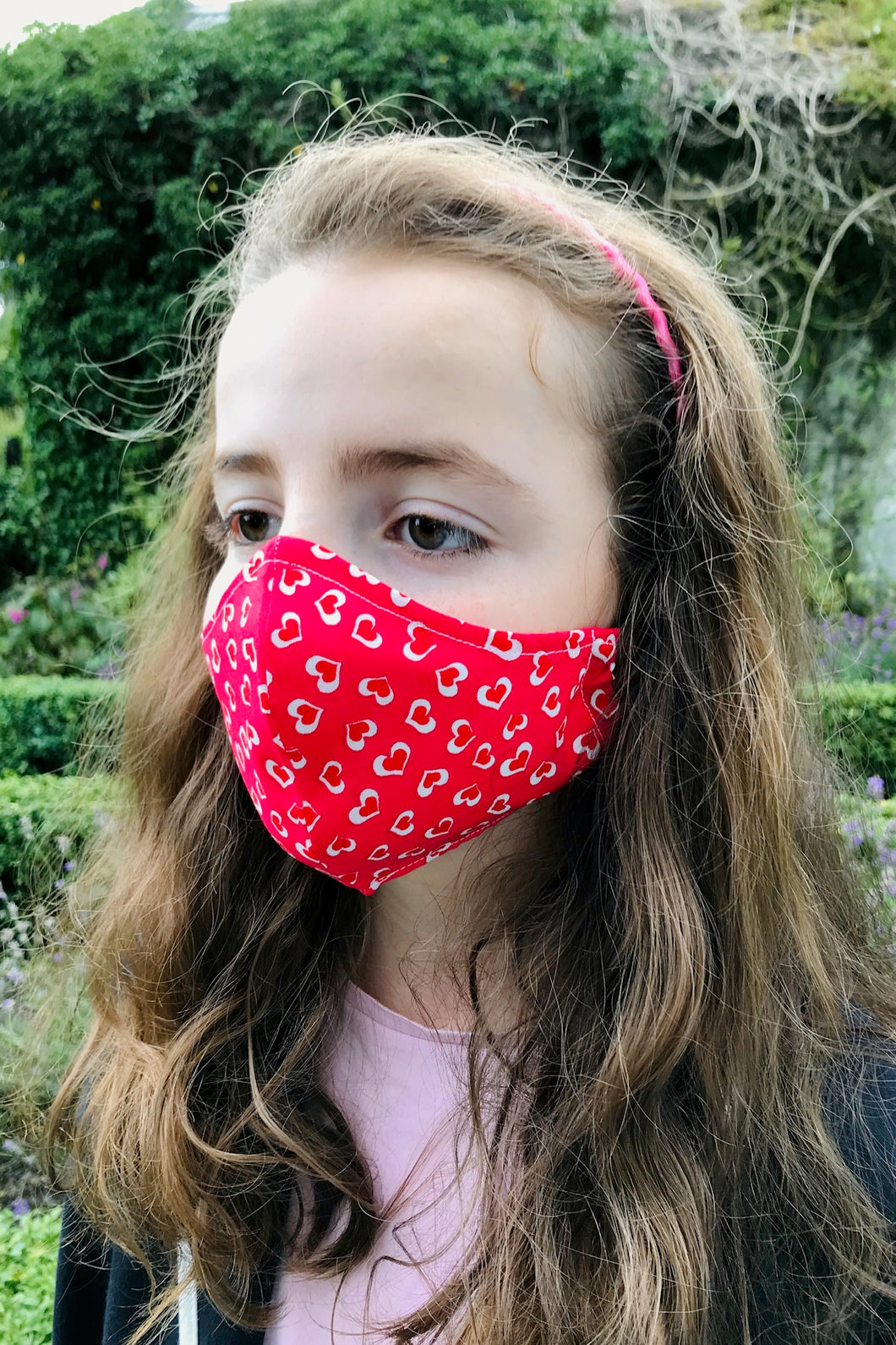 Child Fabric Face Mask - Hearts