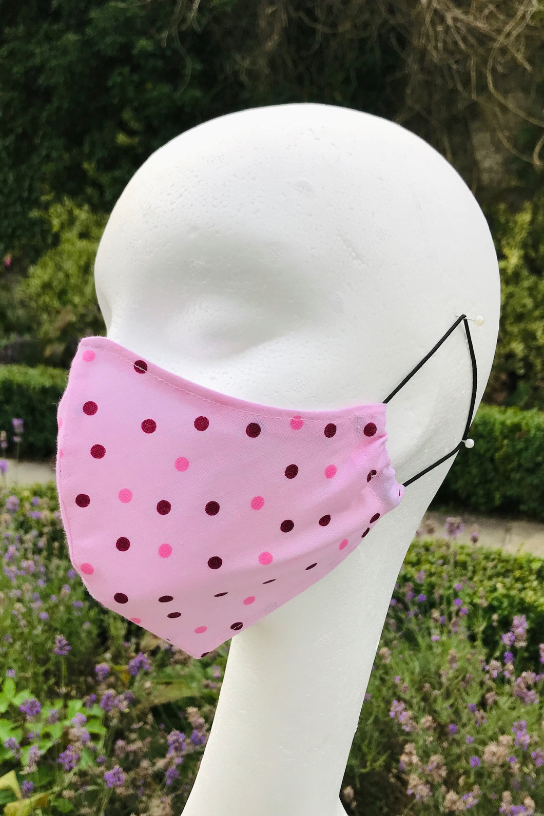 Adult Fabric Face Mask - Pretty in Pink Polka Dot
