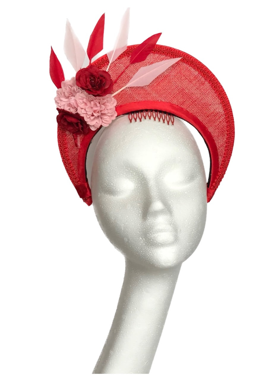 Red and Pink Crown Headpiece for Hire (R1)