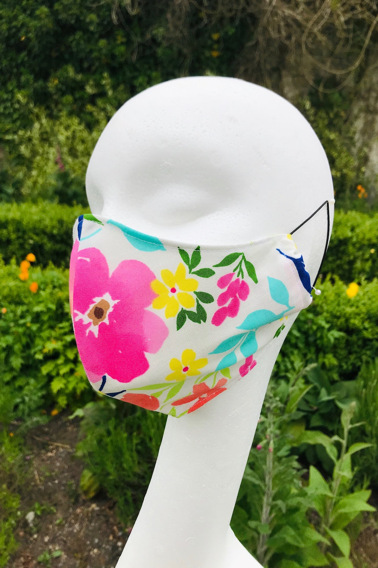 Adult Fabric Face Mask - Multi-coloured Flower
