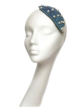 blue silk headpiece