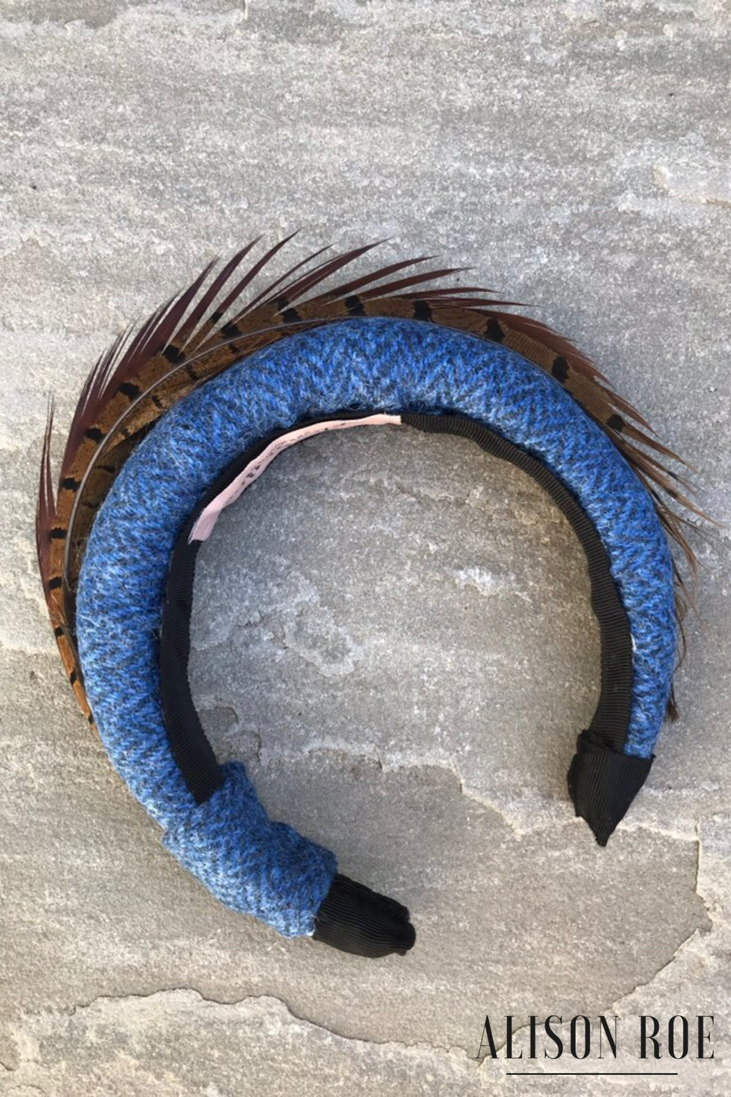 Faye - Luxe Tweed Headband in Blue