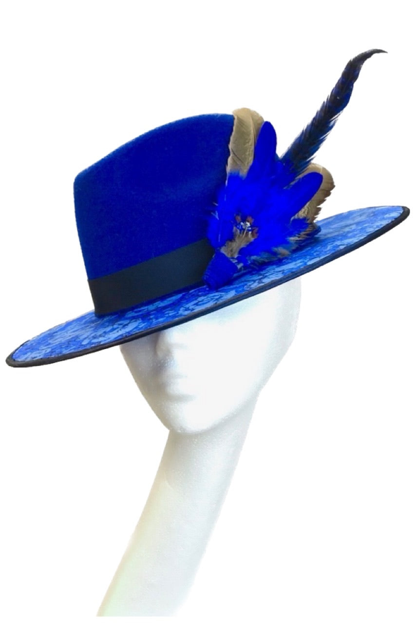 Blue fedora hat to hire
