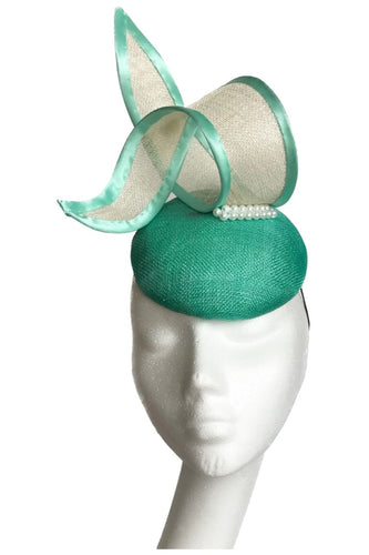 green fascinator to hire