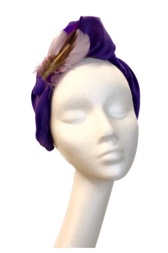 purple velvet headband to hire