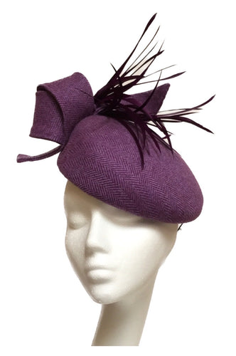 Purple tweed hat to hire