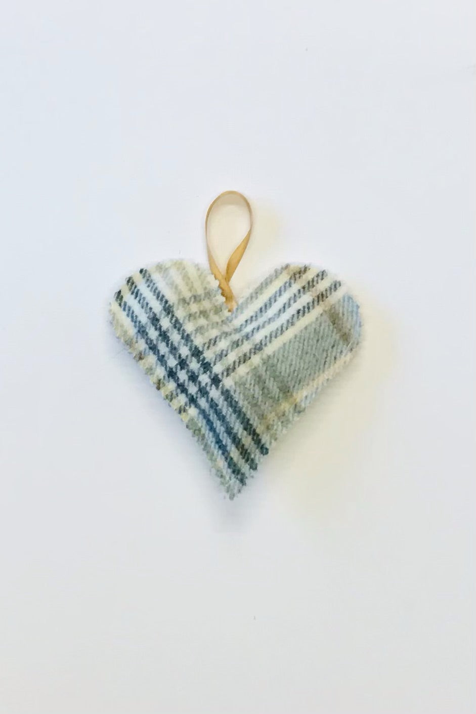 Pale blue tweed heart accessory