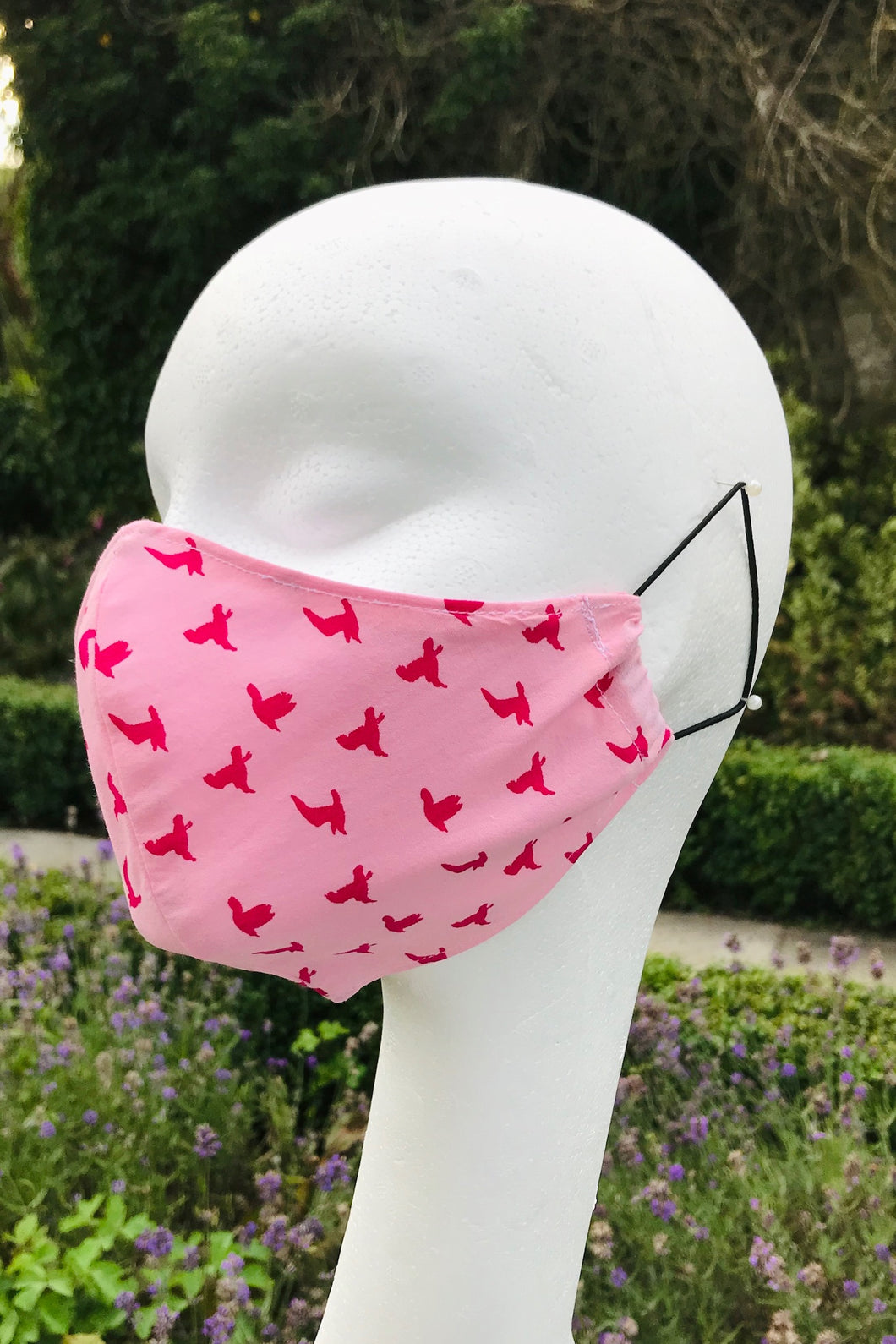 Adult Fabric Face Mask - Birds (Pink)