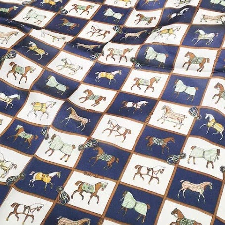 Horse Scarf - Navy