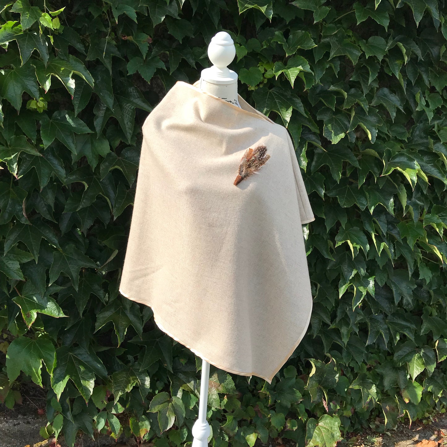 Beige tweed cape